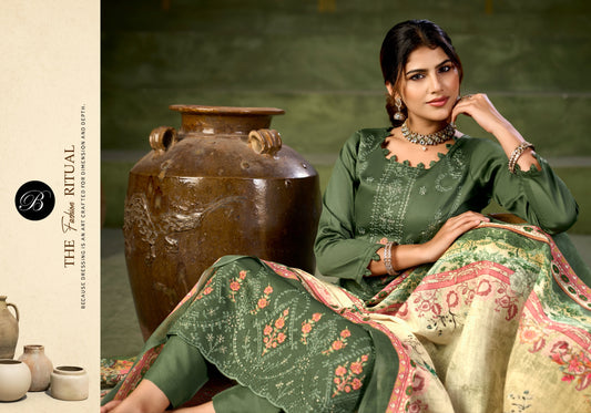 Pure Heavy Jam with Designer Heavy Embroidery Work + Heavy Daman Boring Work with Scalloping of salwar kameez