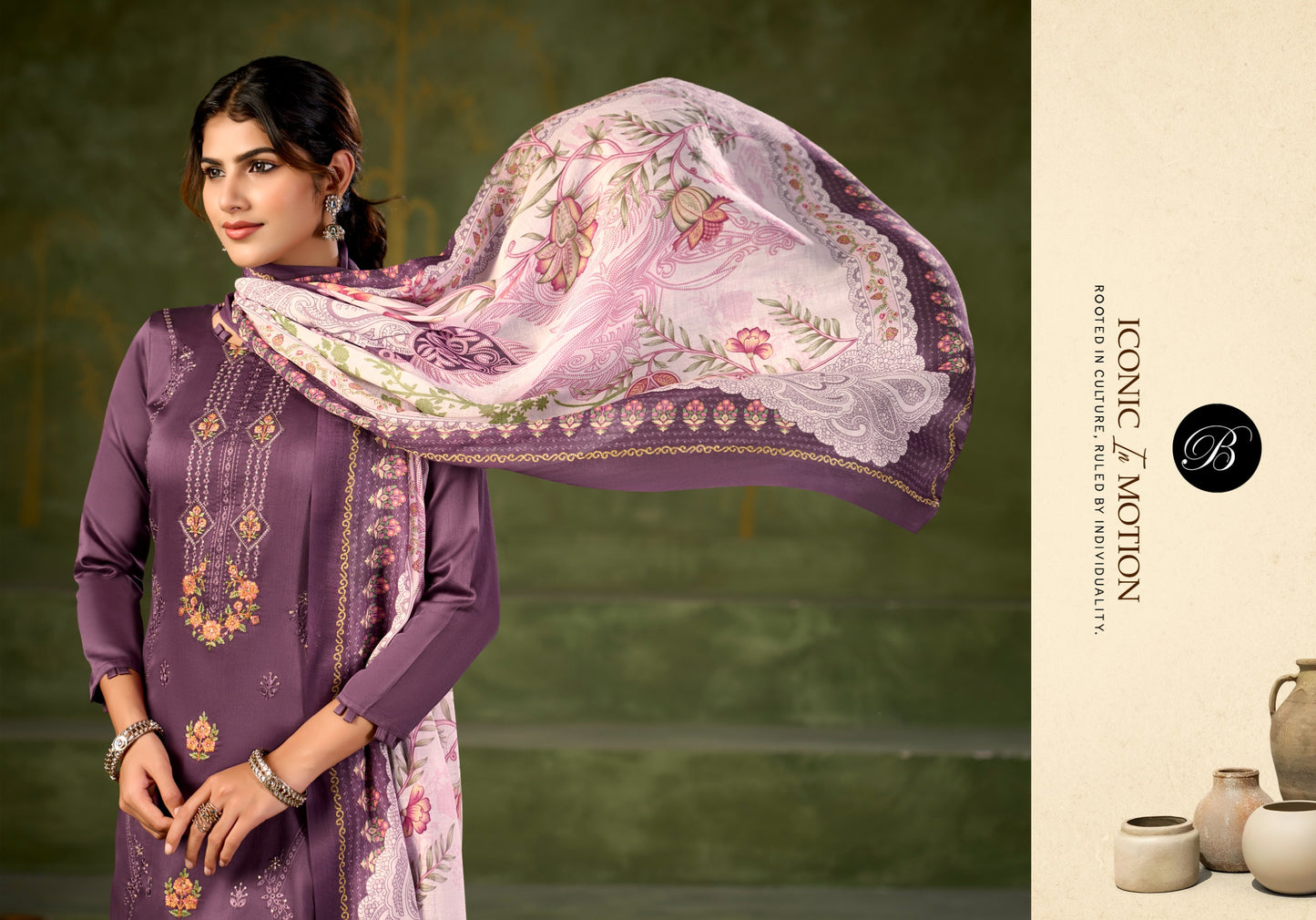 Pure Heavy Jam with Designer Heavy Embroidery Work + Heavy Daman Boring Work with Scalloping of salwar kameez