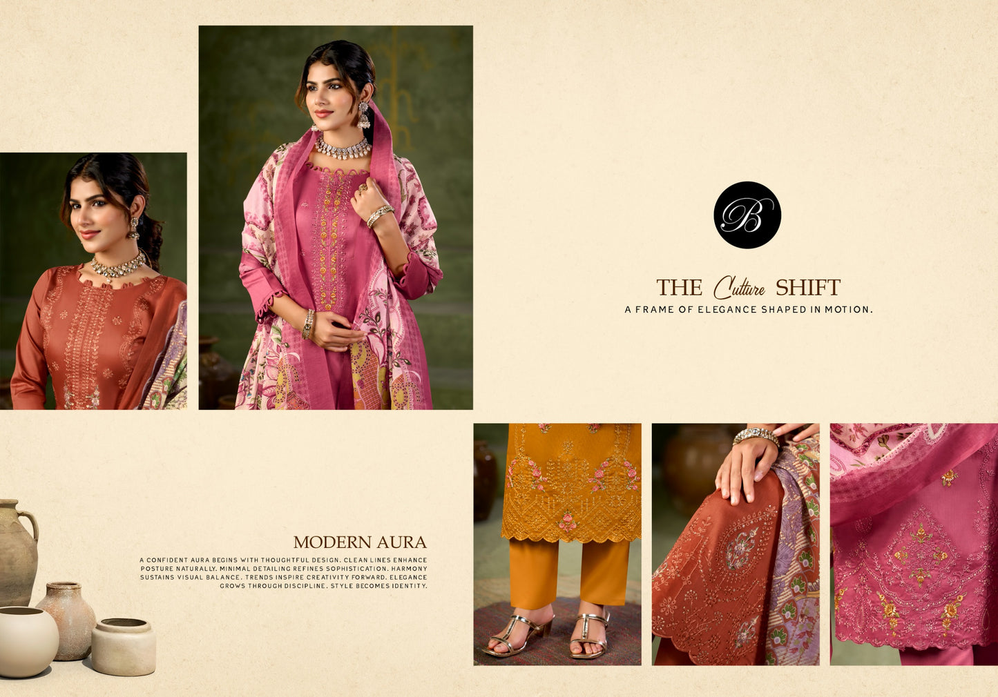 Pure Heavy Jam with Designer Heavy Embroidery Work + Heavy Daman Boring Work with Scalloping of salwar kameez