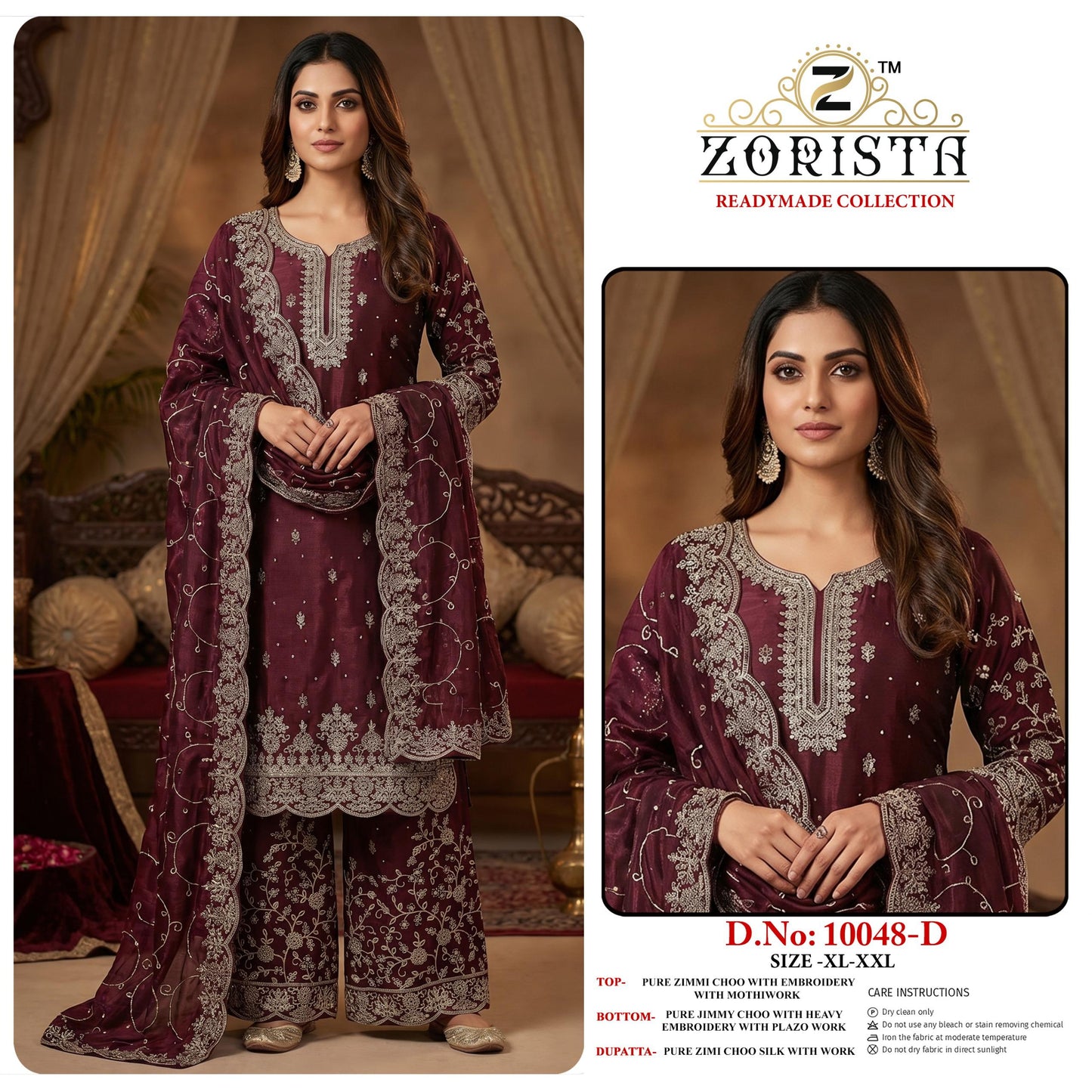 PURE ZIMMI CHOO WITH EMBROIDERY WITH MOTHIWORK  SALWAR KAMEEZ
