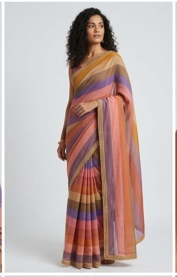 Fancy Zarkhan Stone Work On All over Saree