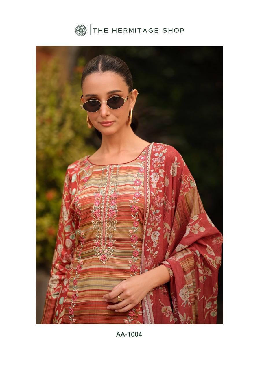 PURE PREMIUM GIZA COTTON SATIN DIGITAL PRINTS WITH ALL OVER  EMBROIDERY  SALWAR KAMEEZ