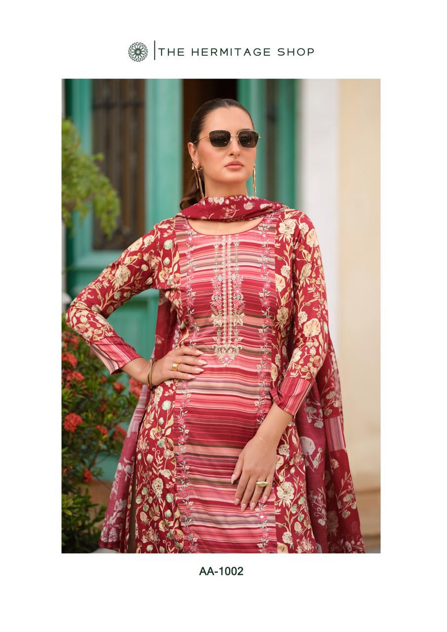 PURE PREMIUM GIZA COTTON SATIN DIGITAL PRINTS WITH ALL OVER  EMBROIDERY  SALWAR KAMEEZ
