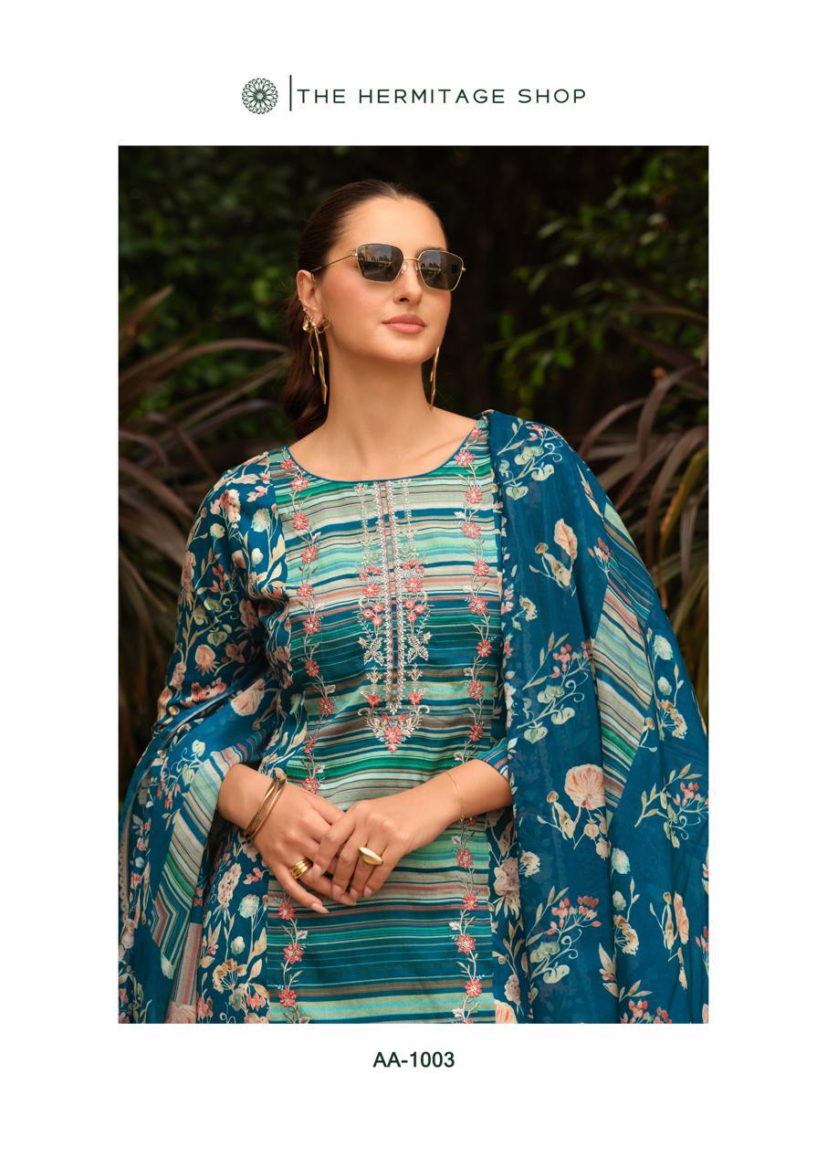 PURE PREMIUM GIZA COTTON SATIN DIGITAL PRINTS WITH ALL OVER  EMBROIDERY  SALWAR KAMEEZ