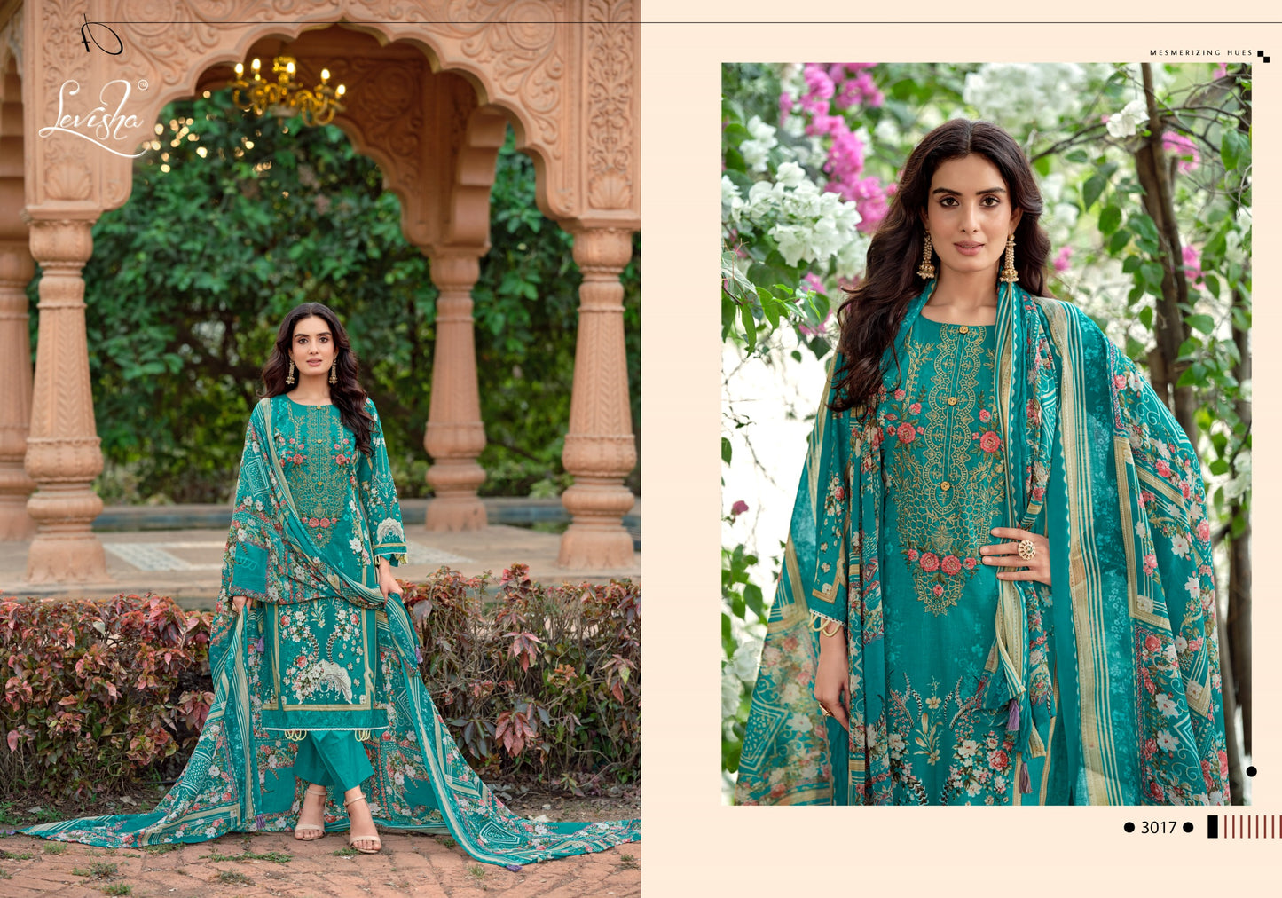Cemric Cotton Pakistani  Style Print with Fancy Self Embroidery salwar kameez for chiffon dupatta