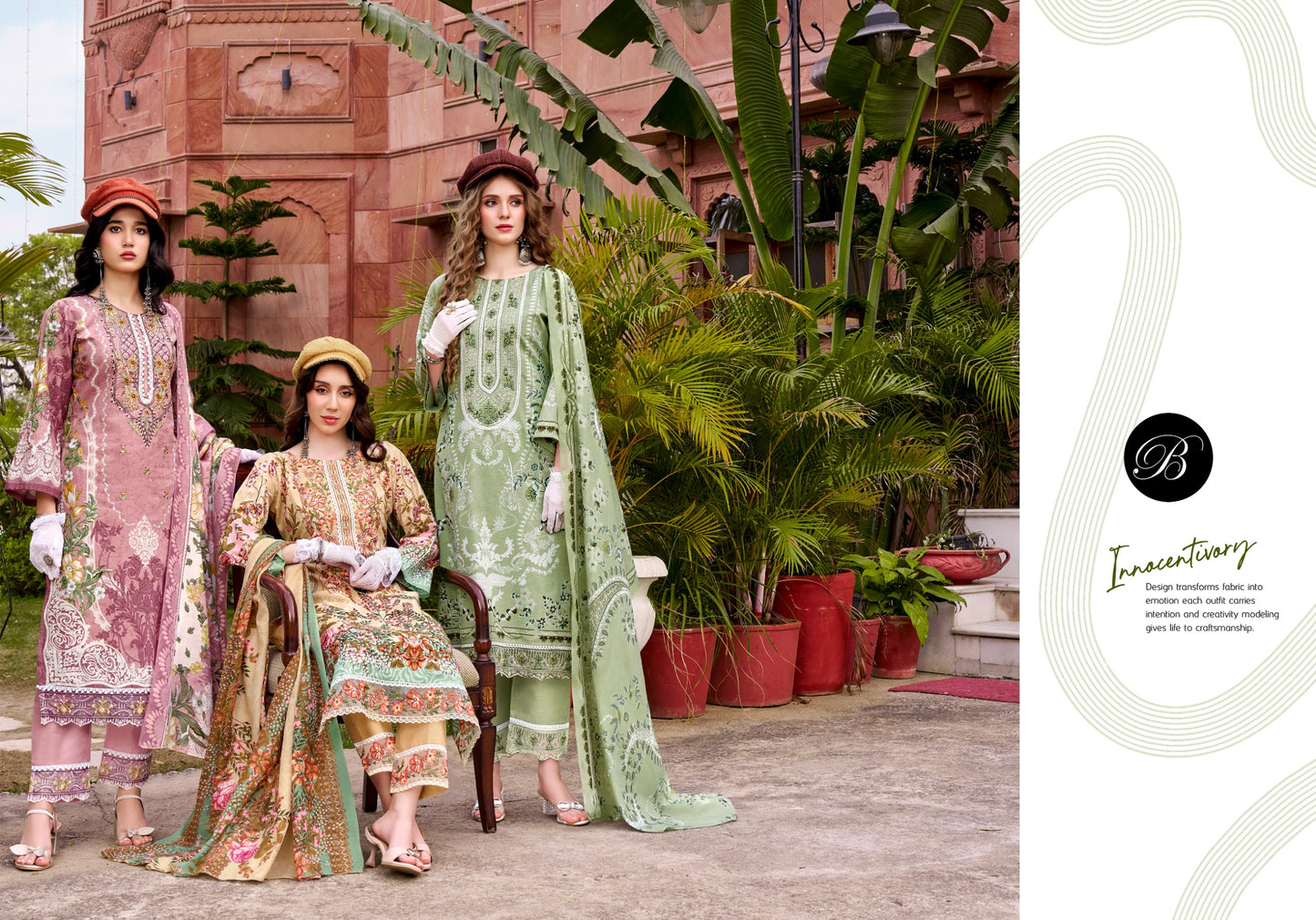 Pure Cotton Digital Prints with Exclusive HEAVY SELF EMBROIDERY NECK SALWAR KAMEEZ