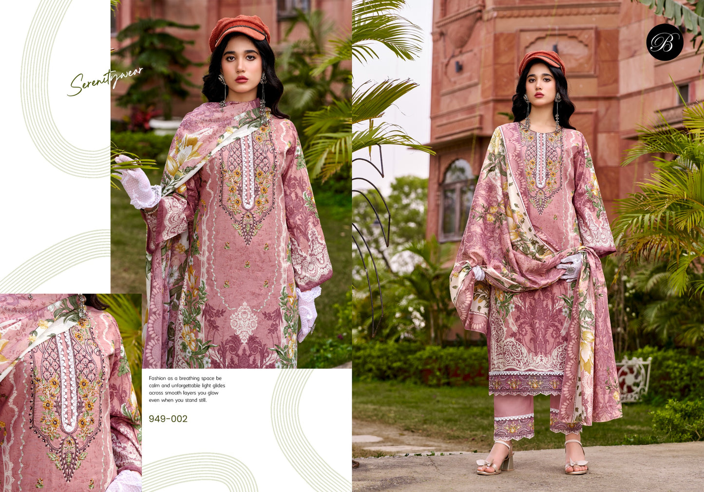 Pure Cotton Digital Prints with Exclusive HEAVY SELF EMBROIDERY NECK SALWAR KAMEEZ
