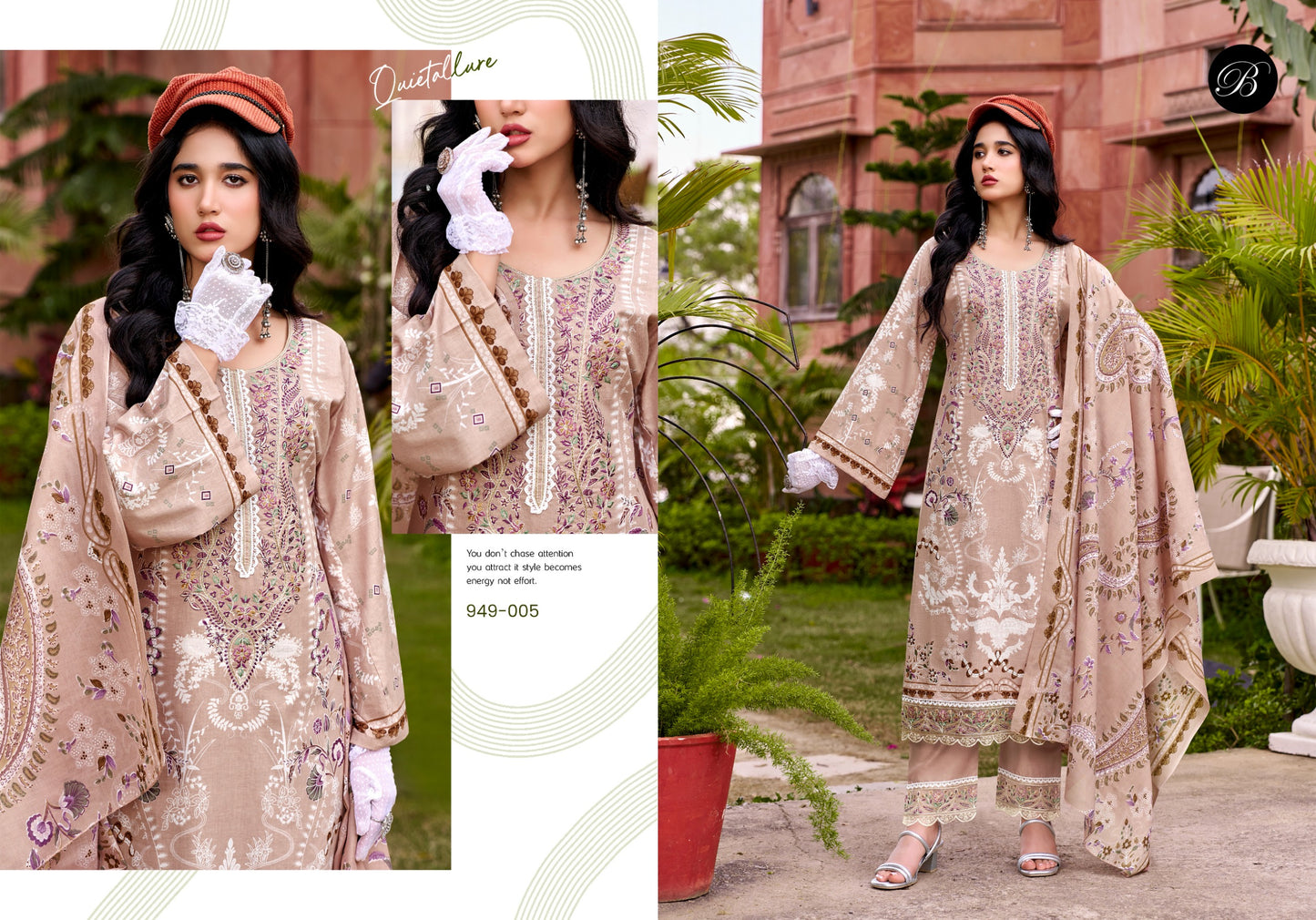 Pure Cotton Digital Prints with Exclusive HEAVY SELF EMBROIDERY NECK SALWAR KAMEEZ