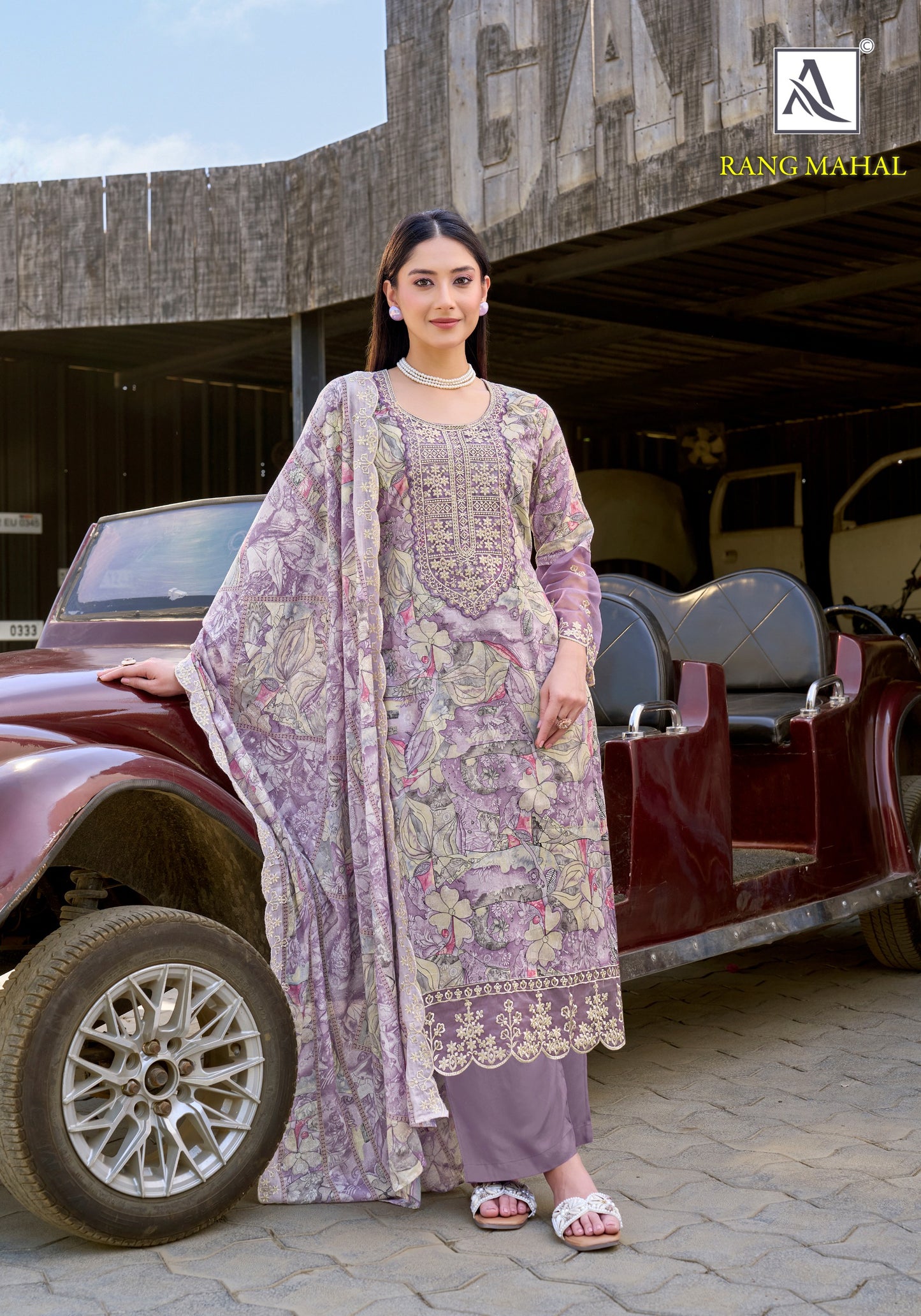Pure Cambric Cotton Designer Print With Fancy Gala Daman Sleeve Embroidery salwar kameez