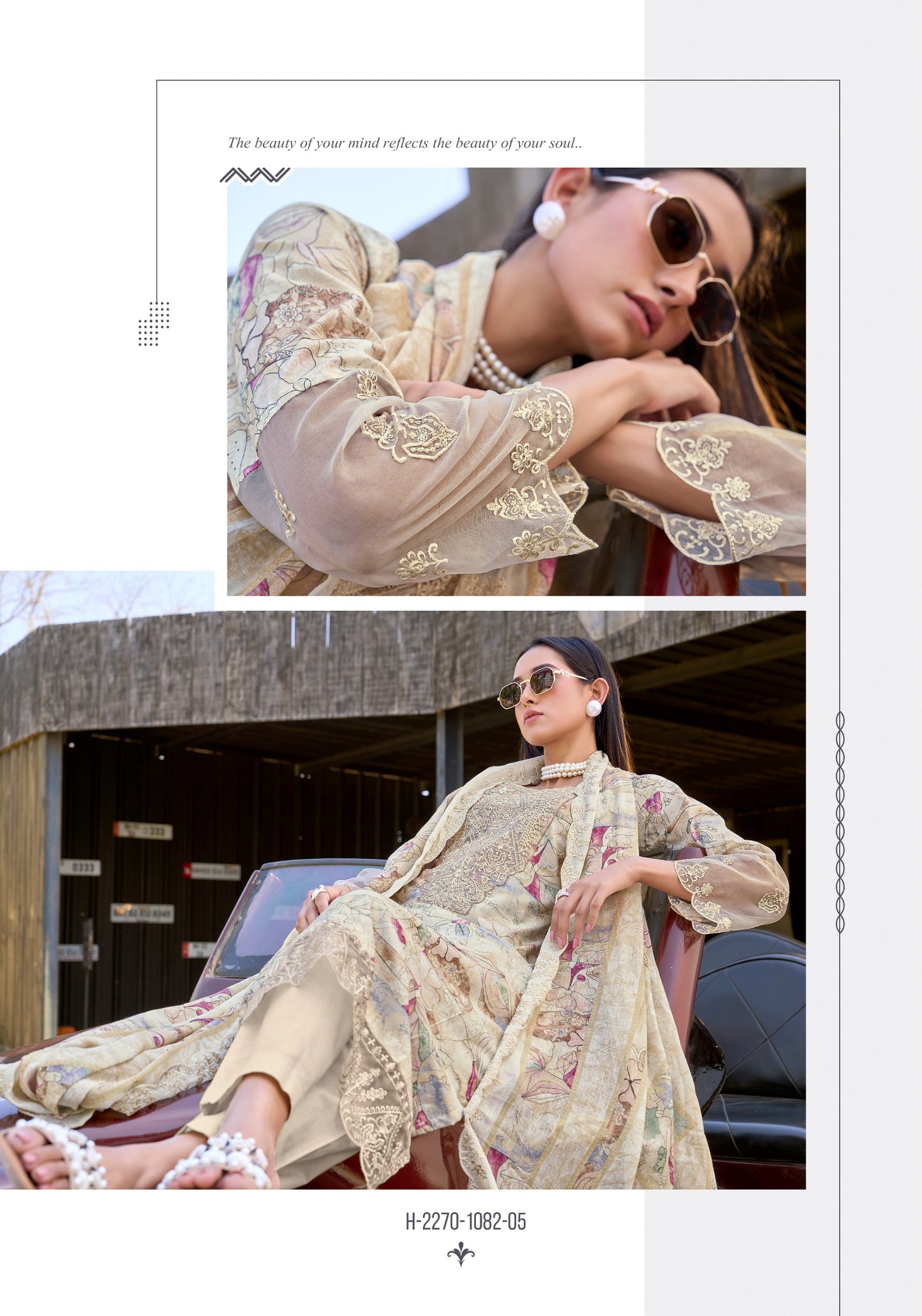 Pure Cambric Cotton Designer Print With Fancy Gala Daman Sleeve Embroidery salwar kameez
