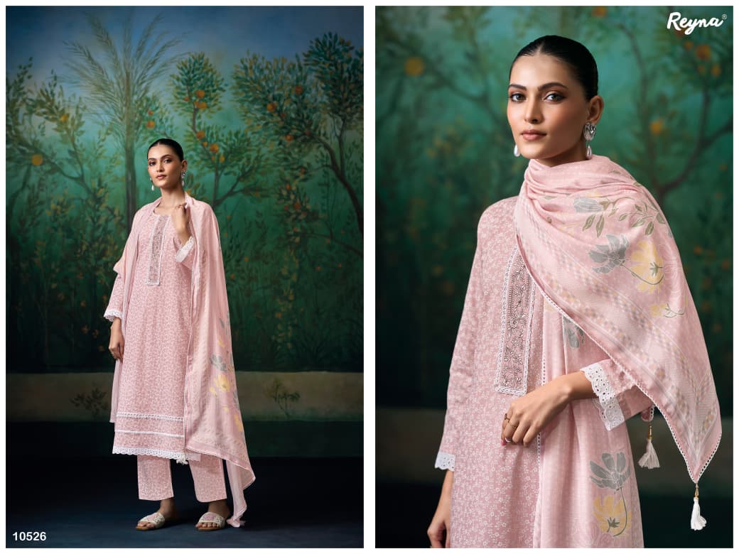 SUPERIOR COTTON PRINTED WITH EMBROIDERY AND LACE ON NECK, DAMAN AND SLEEVES