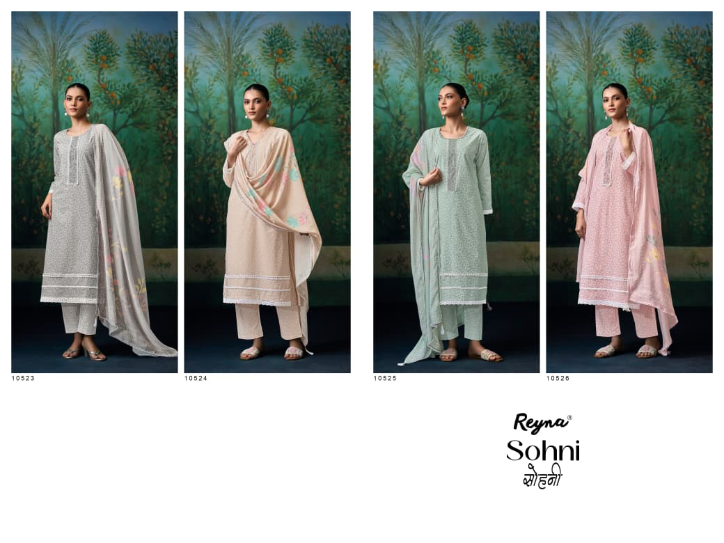SUPERIOR COTTON PRINTED WITH EMBROIDERY AND LACE ON NECK, DAMAN AND SLEEVES