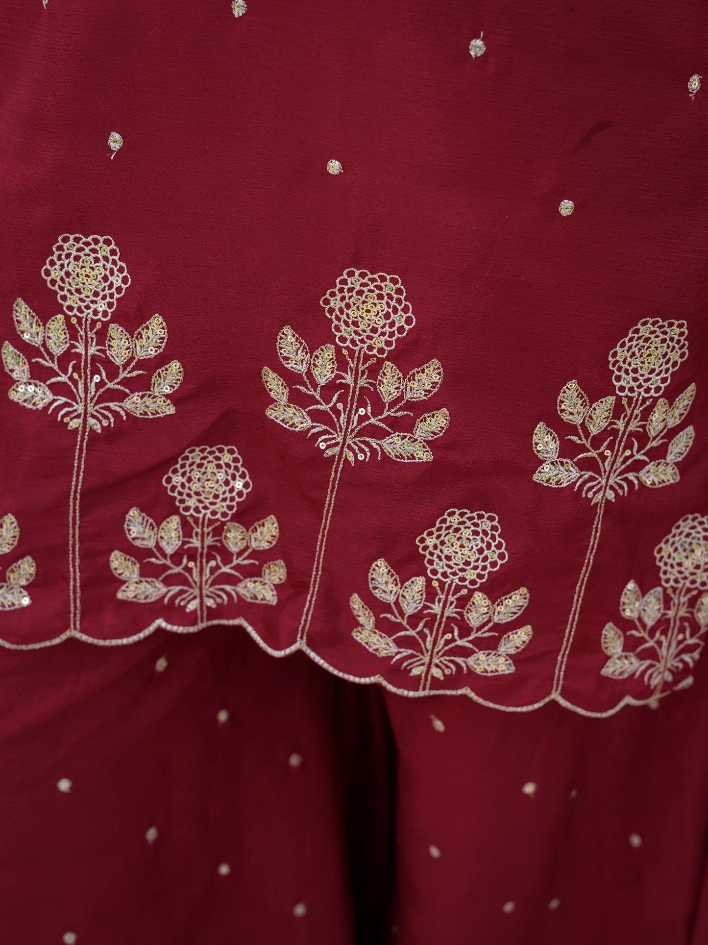 Premium chinnon with Elegant Embroidered Work.