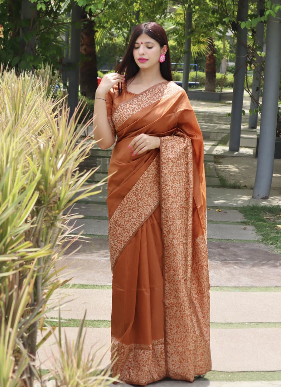 WE ARE COME AGAIN WITH NEW DEMANDING KALAMKARI WEAVING SAREE JUST FOR YOU