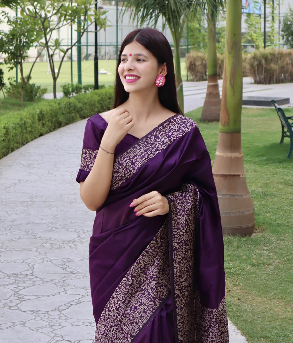 WE ARE COME AGAIN WITH NEW DEMANDING KALAMKARI WEAVING SAREE JUST FOR YOU