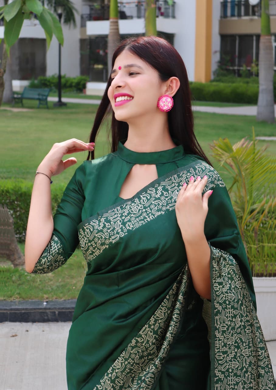 WE ARE COME AGAIN WITH NEW DEMANDING KALAMKARI WEAVING SAREE JUST FOR YOU
