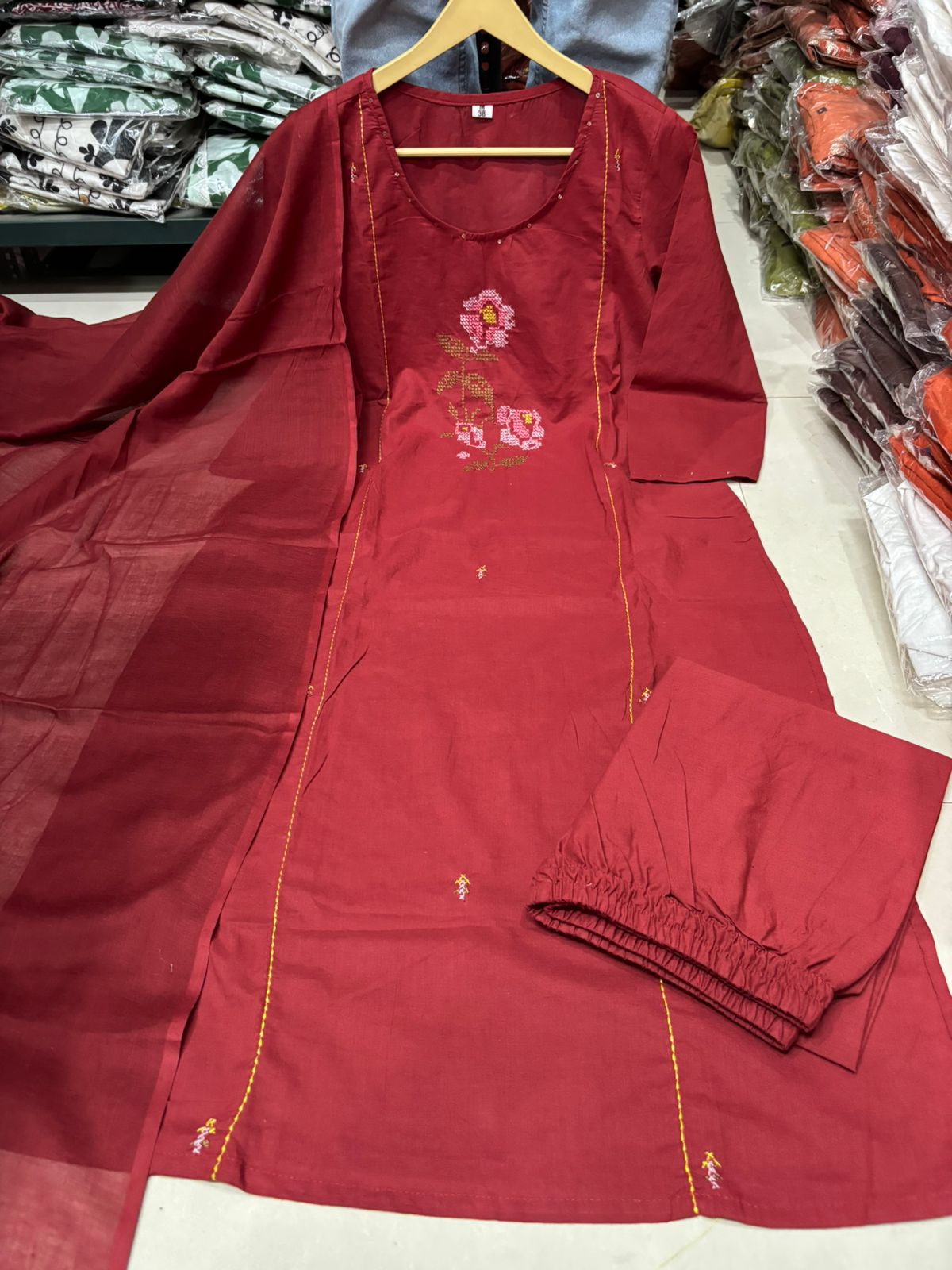 The Dual Palette of Festive Comfort: Exploring Deep Coffee Brown and Vivid Crimson Red Tones in Modern Silk-Blend Salwar Suits