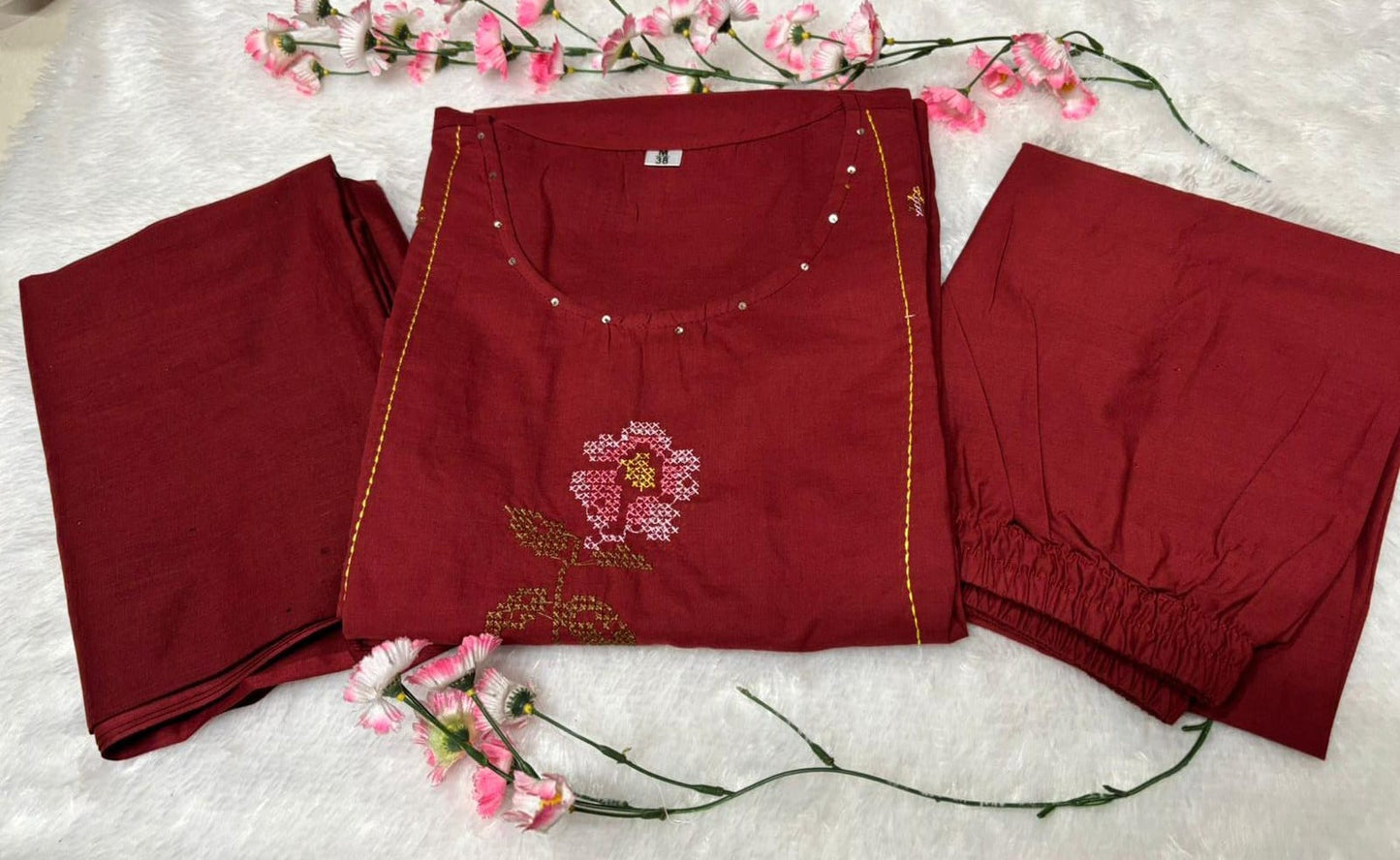 The Dual Palette of Festive Comfort: Exploring Deep Coffee Brown and Vivid Crimson Red Tones in Modern Silk-Blend Salwar Suits