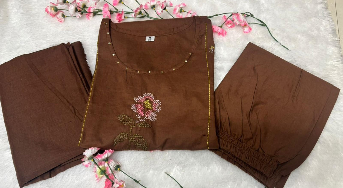 The Dual Palette of Festive Comfort: Exploring Deep Coffee Brown and Vivid Crimson Red Tones in Modern Silk-Blend Salwar Suits