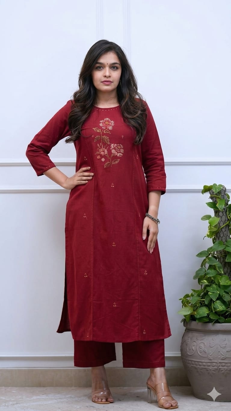 The Dual Palette of Festive Comfort: Exploring Deep Coffee Brown and Vivid Crimson Red Tones in Modern Silk-Blend Salwar Suits