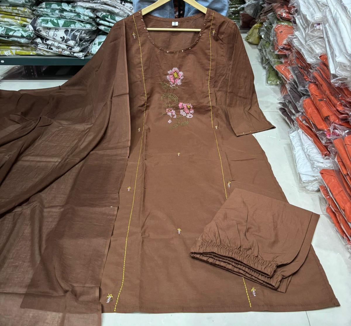 The Dual Palette of Festive Comfort: Exploring Deep Coffee Brown and Vivid Crimson Red Tones in Modern Silk-Blend Salwar Suits