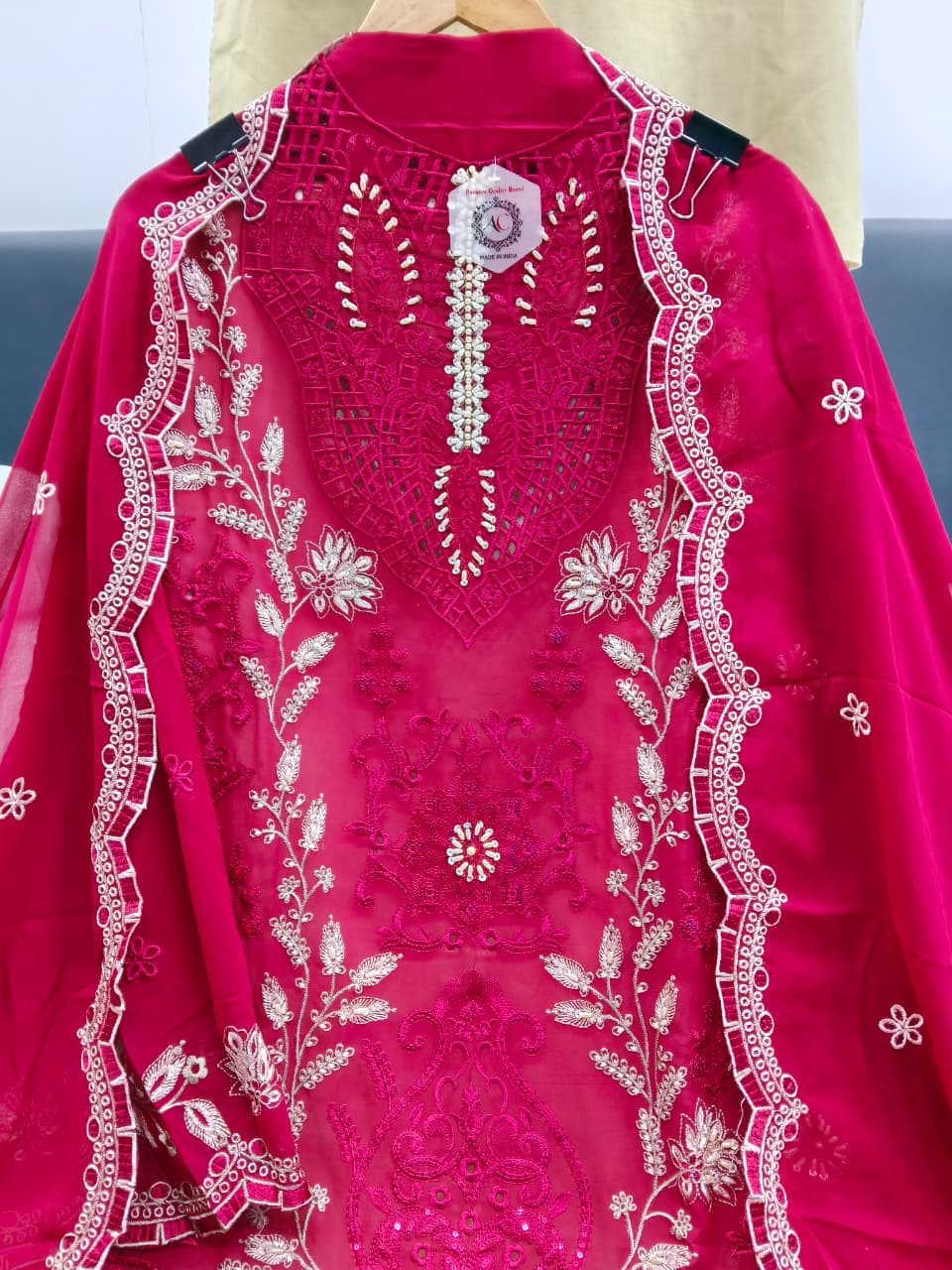 Women's Semi-Stitched Salwar Suit Catalog Set in Assorted Colors Faux Georgette with Heavy Embroidery and Cutwork
