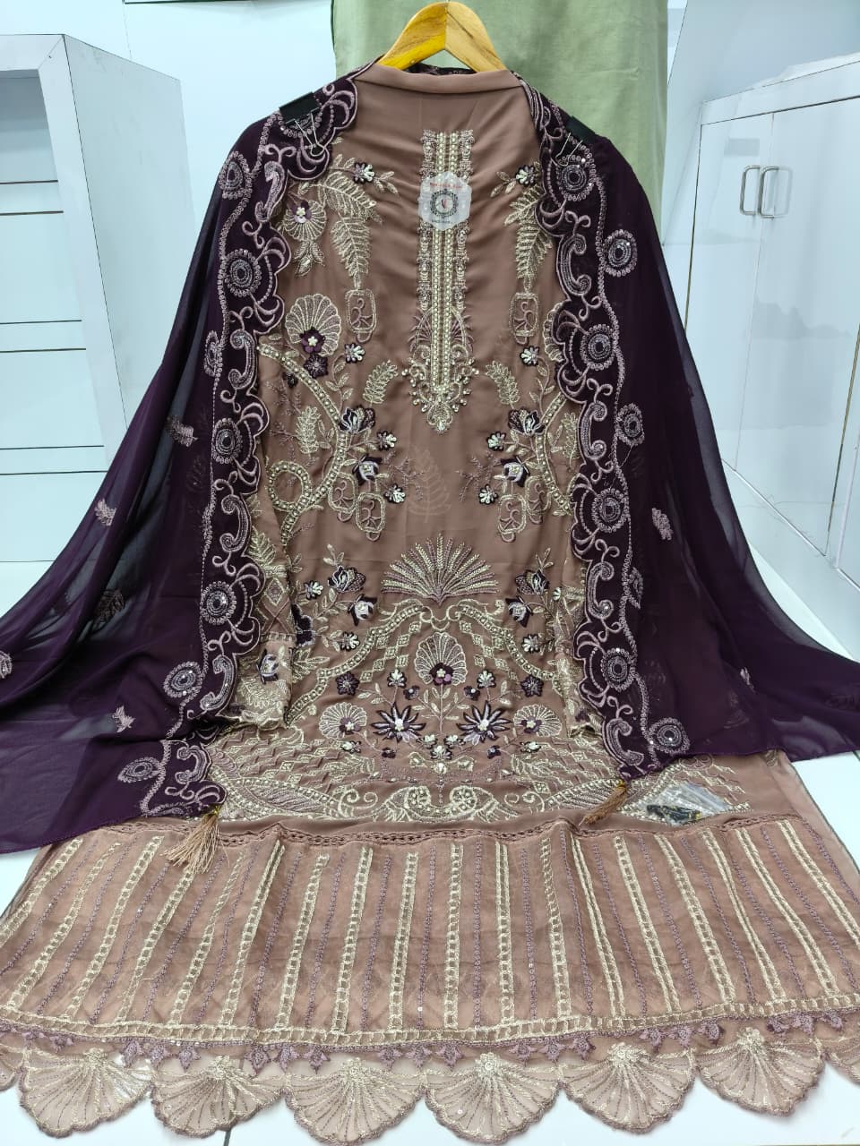 Women's Semi-Stitched Salwar Suit in Assorted Colors Heavy Faux Georgette with Hand Embroidery and Cutwork