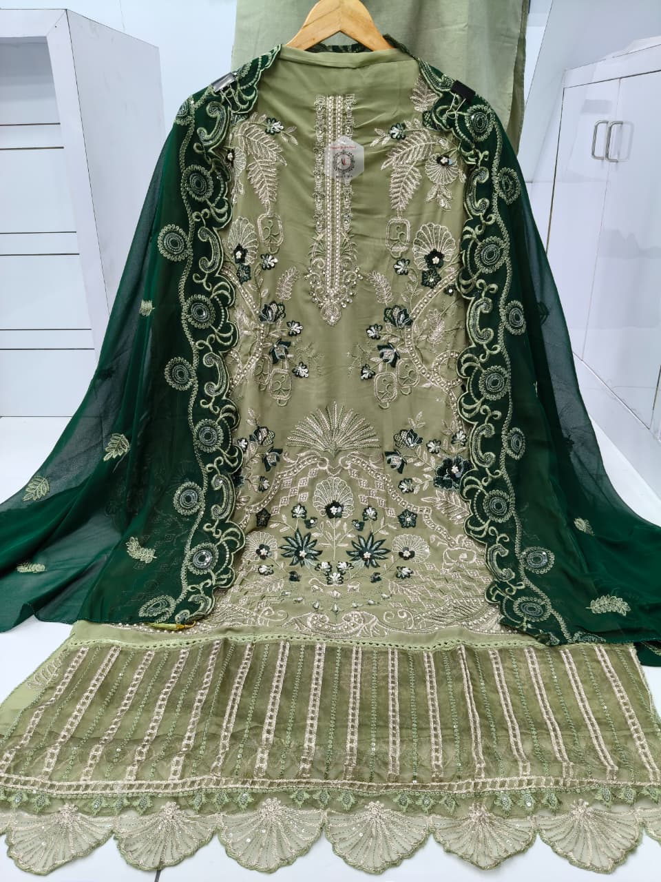 Women's Semi-Stitched Salwar Suit in Assorted Colors Heavy Faux Georgette with Hand Embroidery and Cutwork