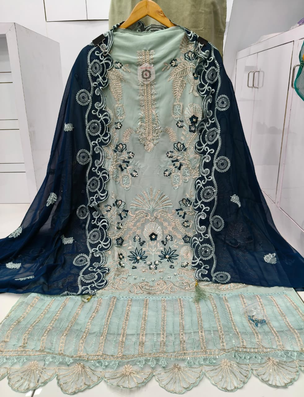 Women's Semi-Stitched Salwar Suit in Assorted Colors Heavy Faux Georgette with Hand Embroidery and Cutwork