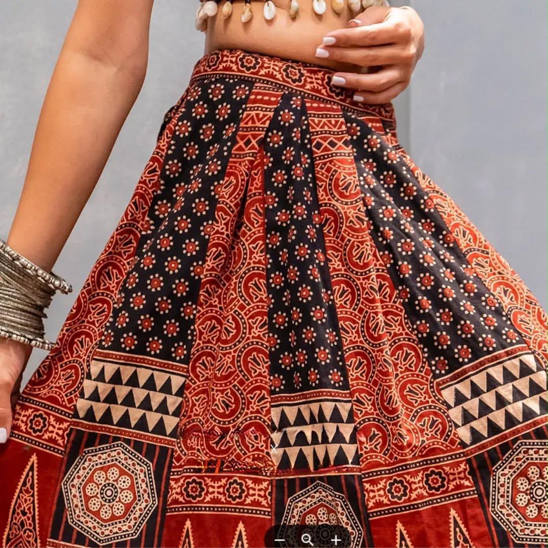Women's Navratri Lehenga Choli in Black and Maroon Rayon with Printed Work and Kodi Lace