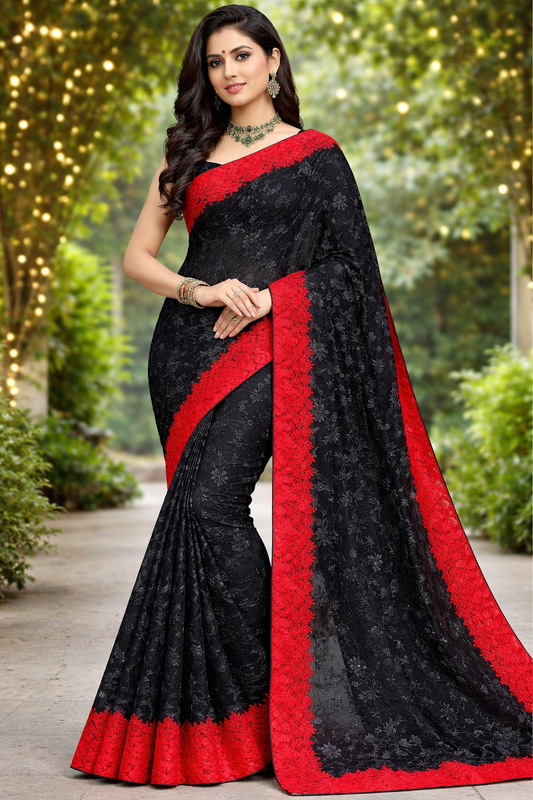 Heavy Tone Tone Thread Work Saree