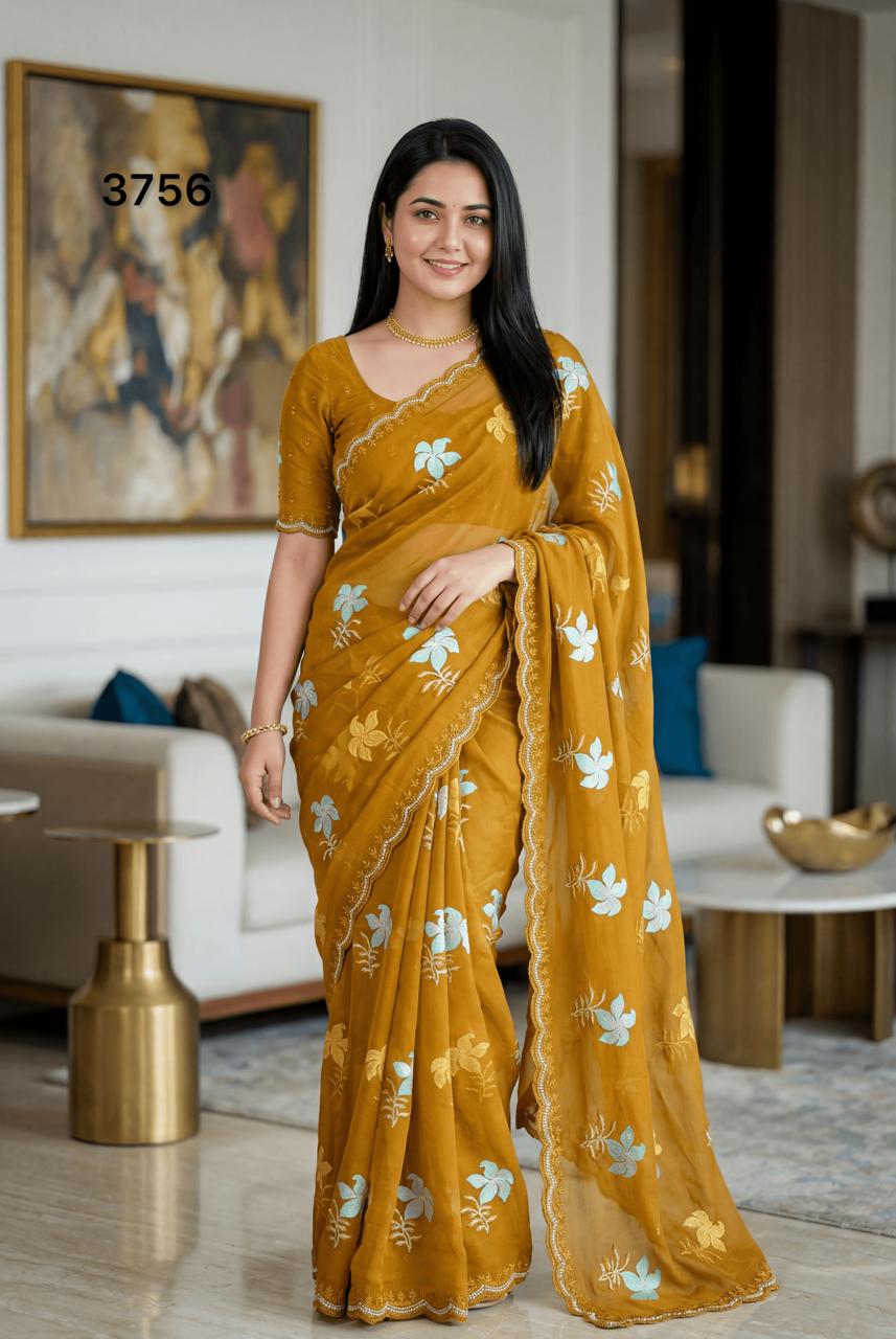Light Weight Thread saree wholesale saree supplier