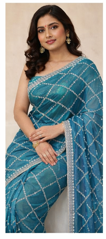 Full Heavy Real Beads Saree