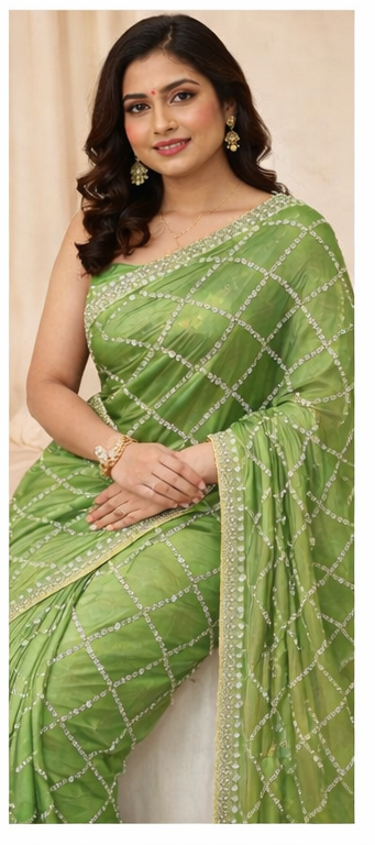 Full Heavy Real Beads Saree